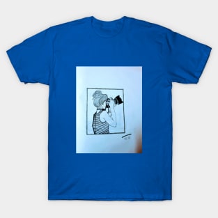 A girl holding Camera T-Shirt